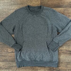 Lululemon Womens Scuba Crew Pullover Sweatshirt, Pocket, Gray, Size 8